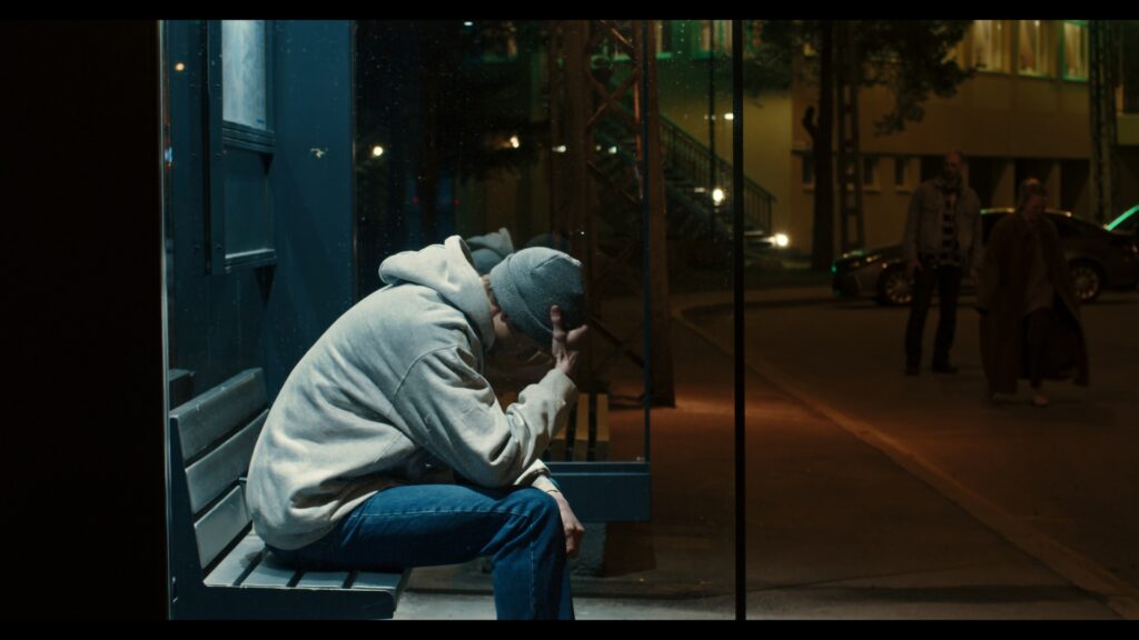 Screncap from the movie 4.20AM as the main character struggles in his quest for weed