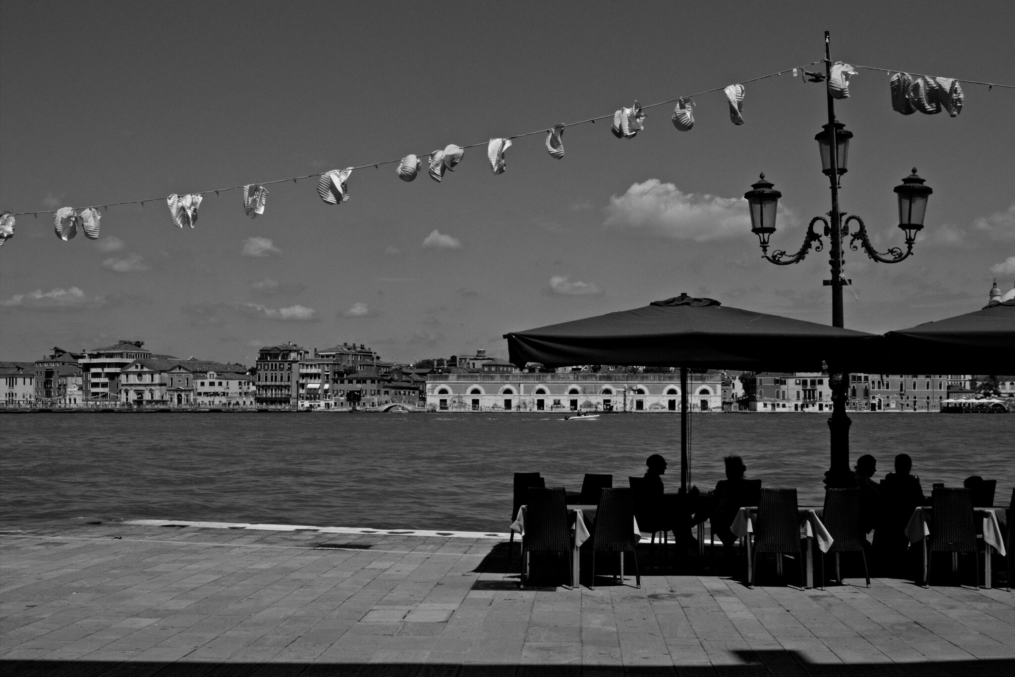 People on the votive bridge during the redentore celebrations in Venice