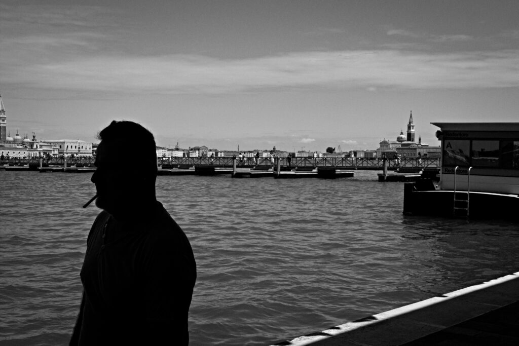 People on the votive bridge during the redentore celebrations in Venice