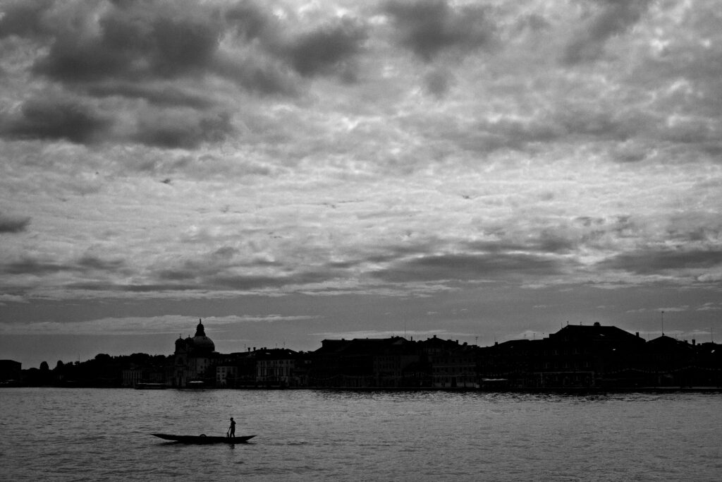 People on the votive bridge during the redentore celebrations in Venice