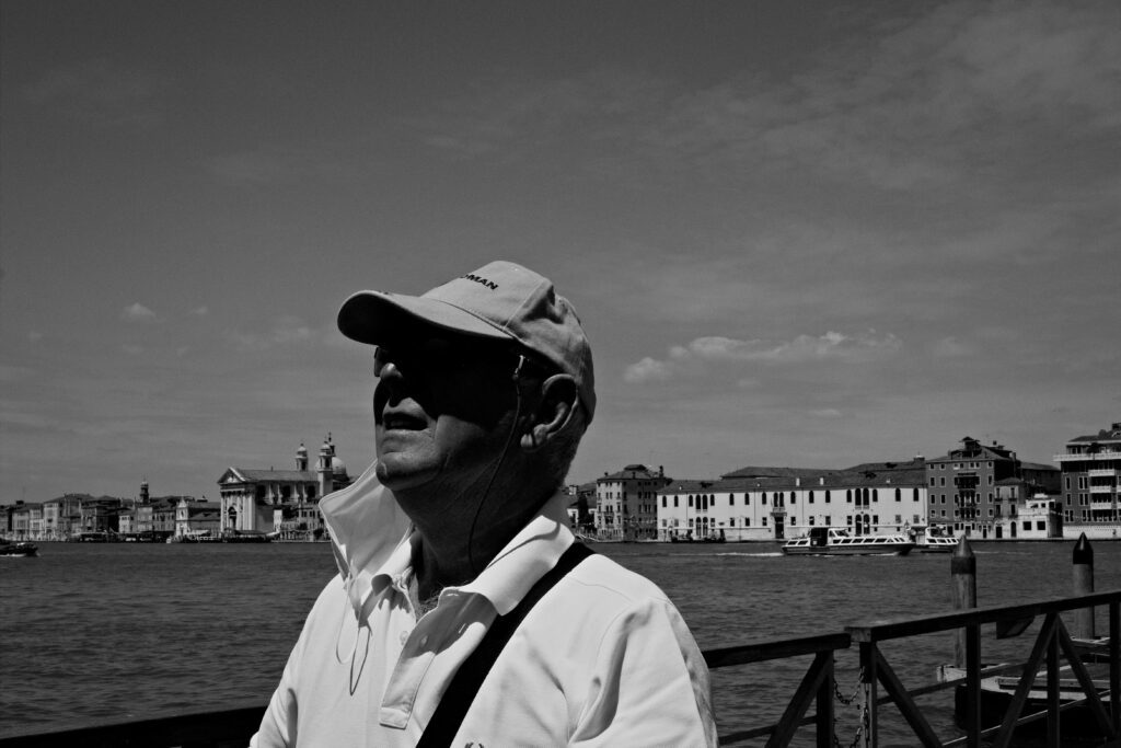 People on the votive bridge during the redentore celebrations in Venice