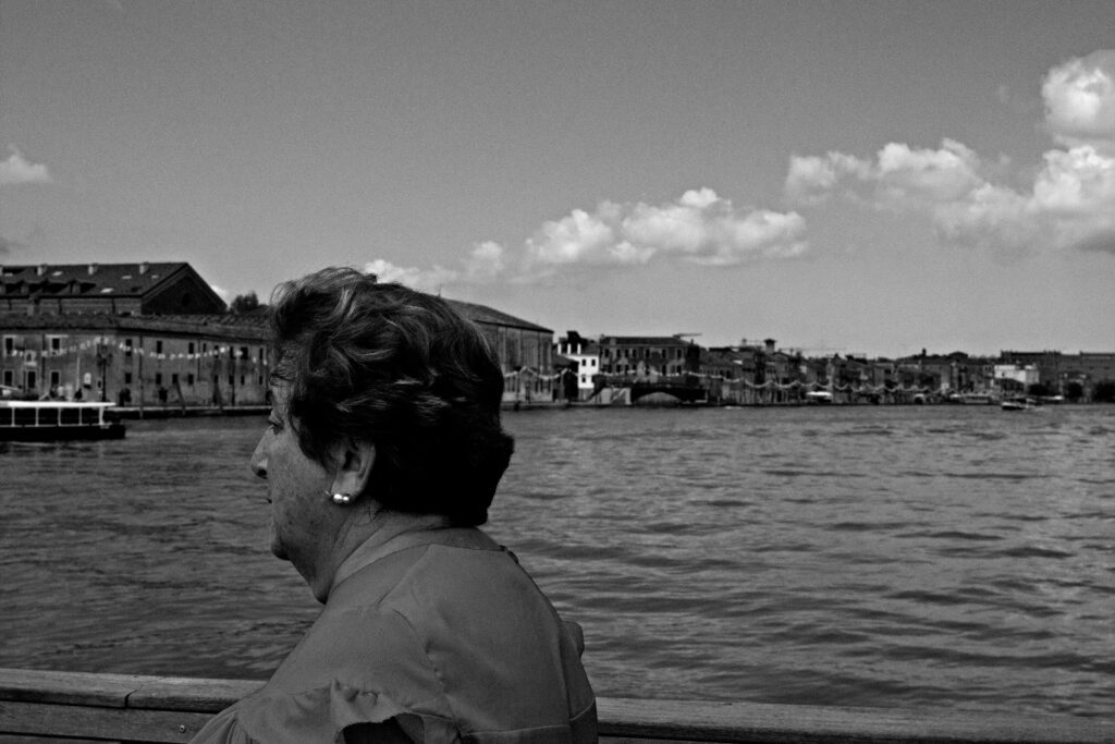 People on the votive bridge during the redentore celebrations in Venice