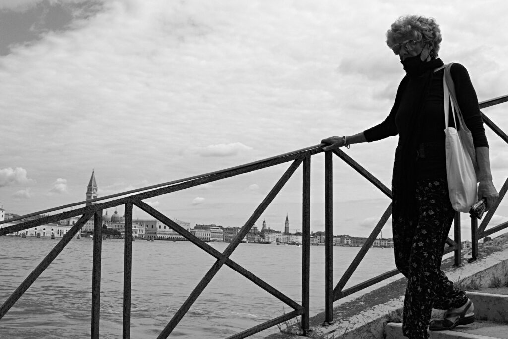 People on the votive bridge during the redentore celebrations in Venice