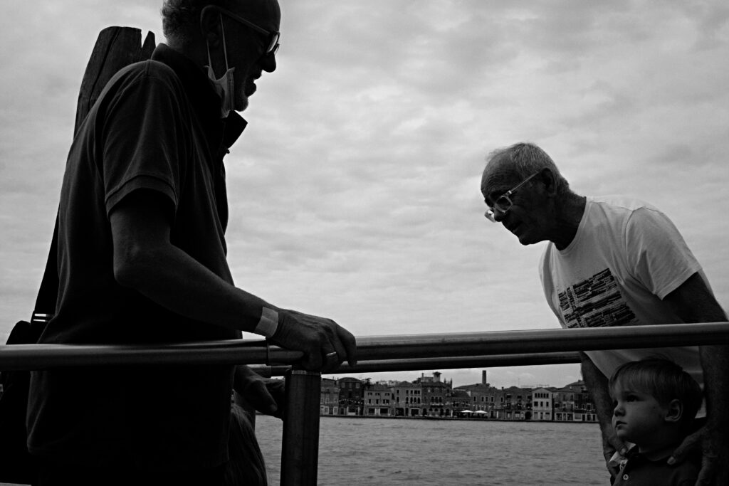 People on the votive bridge during the redentore celebrations in Venice